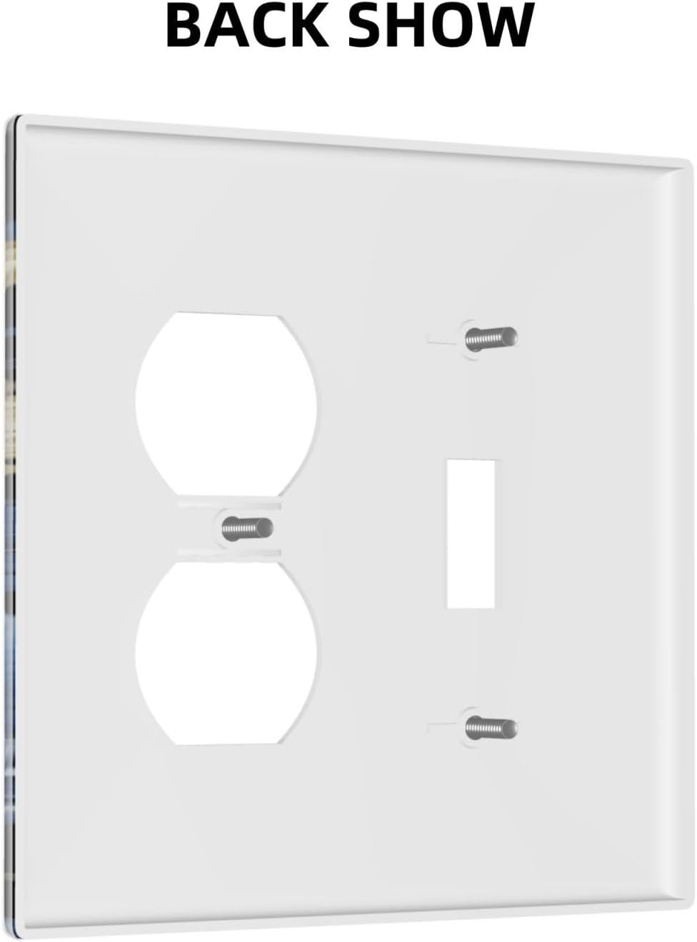 Decorative Outlet Covers Rustic Blue White Flowers Big Floral 2 Gang Wall Plate Single Toggle Duplex Light Switch Cover Switch Plate Covers Faceplate for Bedroom Home Decor