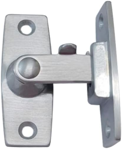 QCAA 2.5" Heavy Forged Solid Brass Door Latch, 90 Degree Right Angle Door Latch Buckle for Doors & Windows, Satin Chrome, 1 Pack, Made in Taiwan