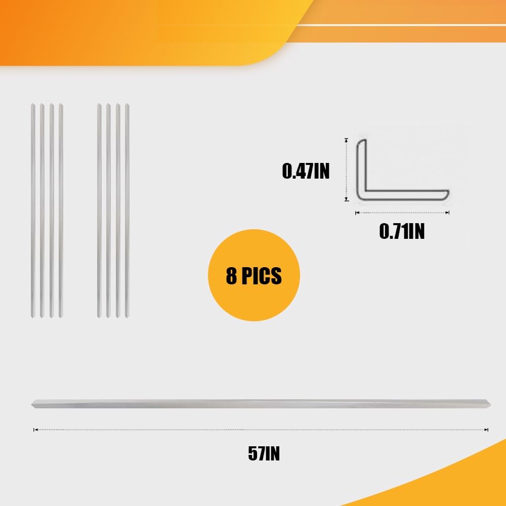 OUZUGIE 8-Pack 57 Inches, WPC Slat Wall Panel Trim,Corner Guard for Low Grille (Gray Marble)