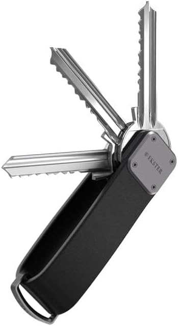 Ekster Smart Keychain Organizer | Compact Key Holder With Bluetooth Finder and Loop for Car Keys | Men's Keyrings Holder (Nappa Black)