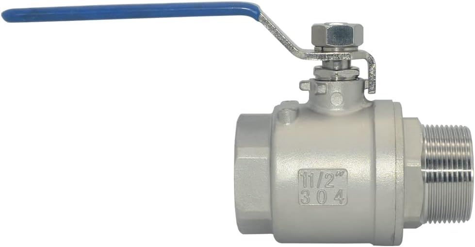 DAN SPEED 1-1/2 Inch Male x Female NPT Ball Valve S304 Stainless Steel,Full Port Heavy Duty for Water, Oil, and Gas,1000WOG (1-1/2 inch)
