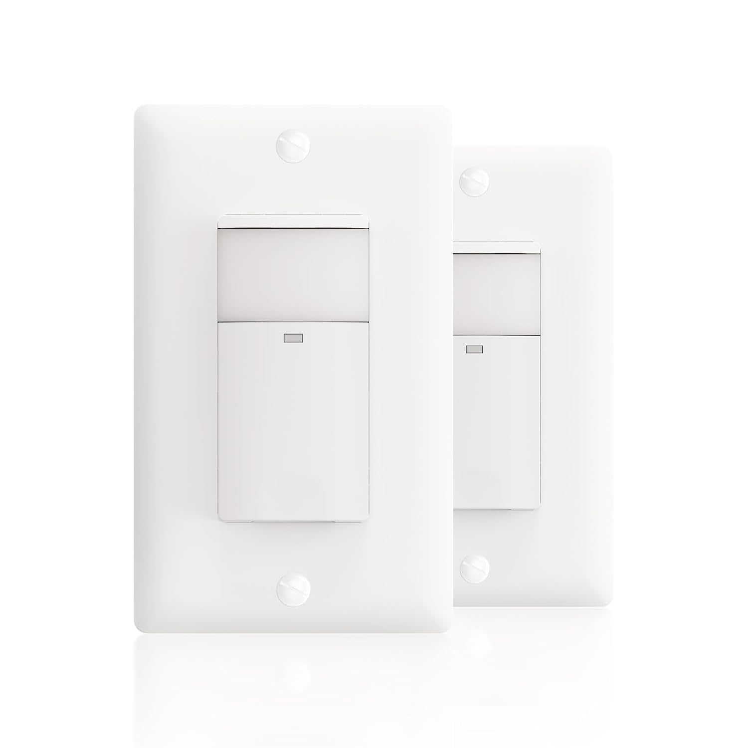 ECOELER Single Pole Occupancy Motion Sensor Light Switch, PIR Infrared Motion Activated Switch with Sensitivity & Delay Adjustable, Neutral Wire Required, for Kitchen, Garage, Stairwell, 2 Pack