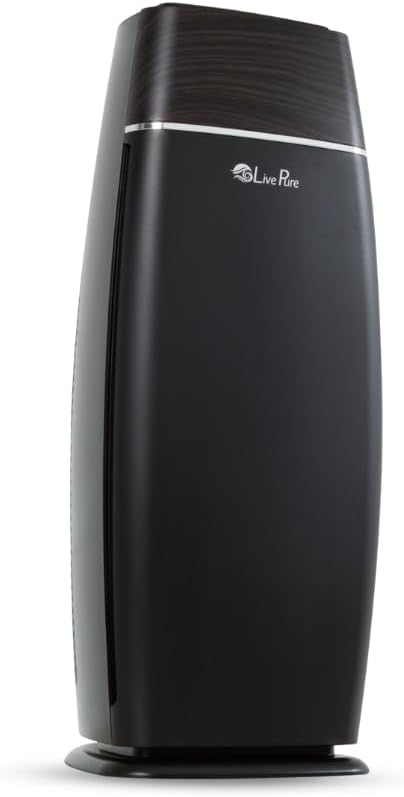 LivePure LP260TH-B Sierra Series True HEPA Digital Tall Tower Air Purifier for Home Captures Allergens, Smoke, Pollen, Mold, Dust Mites, Pet Hair, Energy Star Certified, Mahogany/Black