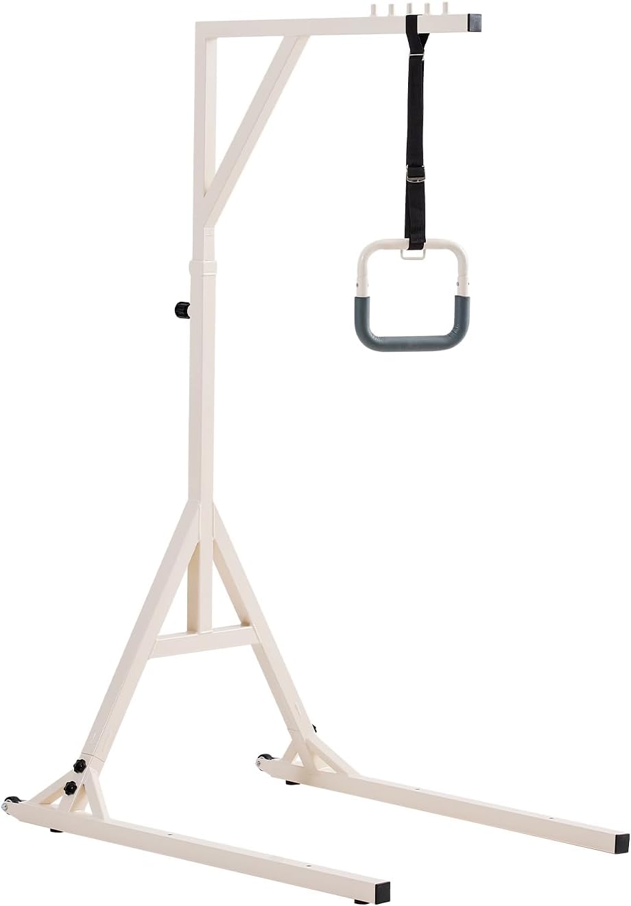 VEVOR Trapeze Bar for Bed Mobility, Height-Adjustable Bed Trapeze with 2 Casters, 350LBS Weight Capacity Heavy Duty Pull Up Trapeze Bar with Floor Stand for Elderly, Disabled, Bedridden Patients