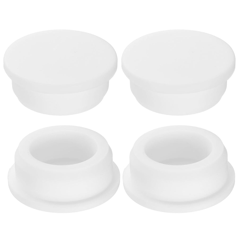 uxcell 4Pcs Silicone Hole Plug, Waterproof Round Rubber Stoppers Bottle Seal Plugs Tube Pipe End Caps for 36mm/1.42" Hole for Bathtub Bottle, White