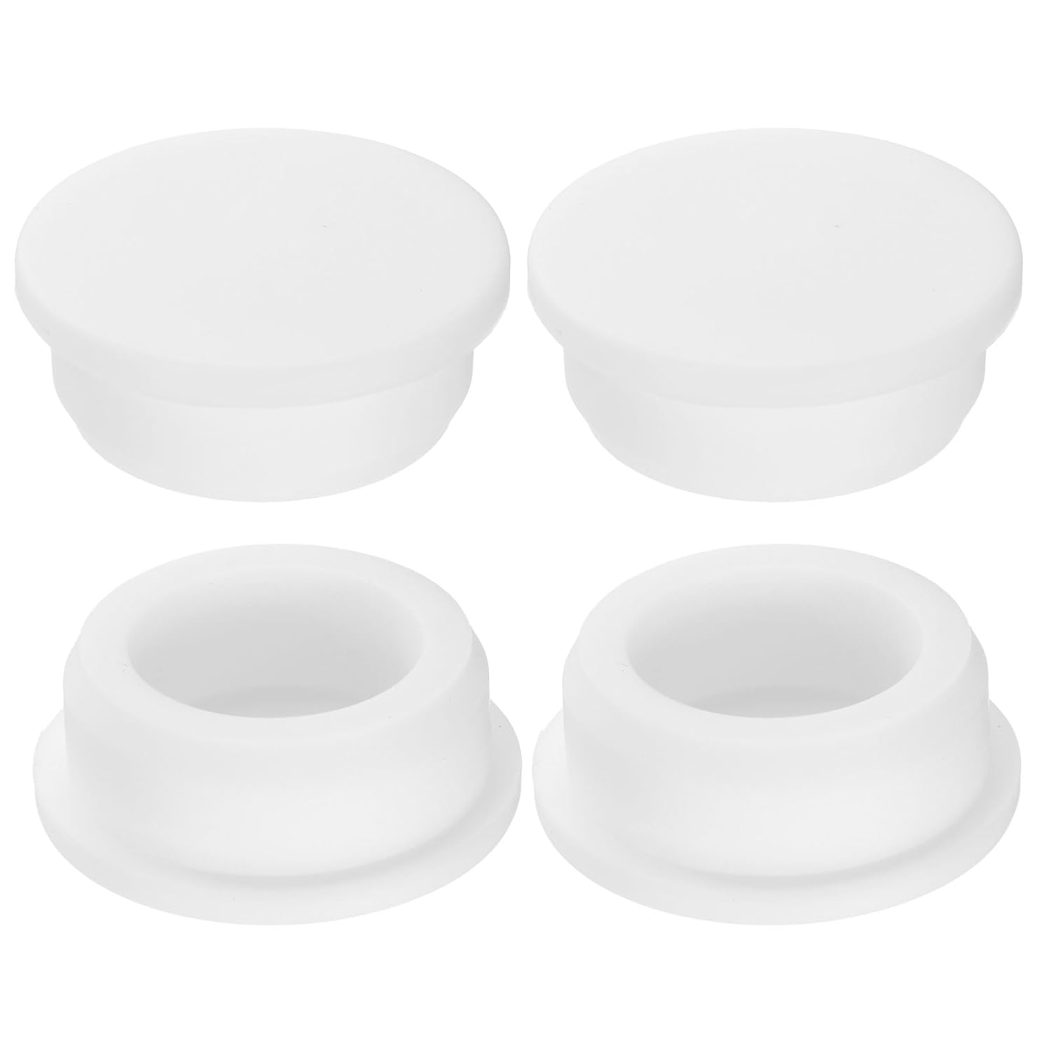 uxcell 4Pcs Silicone Hole Plug, Waterproof Round Rubber Stoppers Bottle Seal Plugs Tube Pipe End Caps for 36mm/1.42" Hole for Bathtub Bottle, White