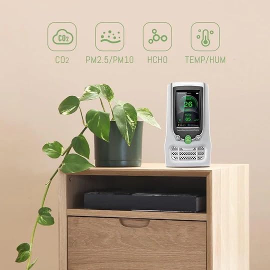 Sper Scientific Particle Mass Concentration Detector with Formaldehyde CO2/PM2.5/PM10 TVOC Temperature/Humidity 900033 – Indoor Air Quality Monitor with LCD Display and Memory