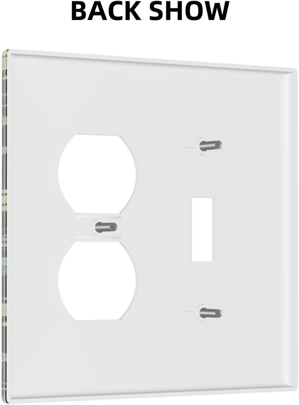 Decorative Outlet Covers Vintage Green Leaf Plant Rustic Pink Flower 2 Gang Wall Plate Cover Single Toggle Duplex Combo Two Switch Light Switch Cover Plate Jumbo Faceplate