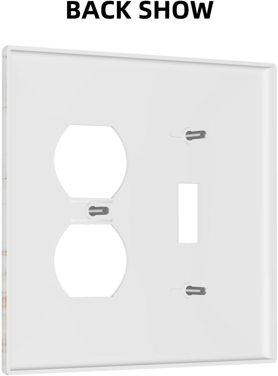 Luxurious Marble Abstract White Gold Tile Modern Simplicity Wallplates 1 Toggle 1 Duplex Switch Plate Electrical GFCI Faceplate Decorative Light Switch Covers for Bathroom Kitchen Decor
