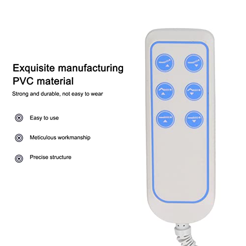 6-Button Lifting Bed Remote Control Hand Controller with 8-Pin Extension Cord for Lifting Chair and Electric Sofa