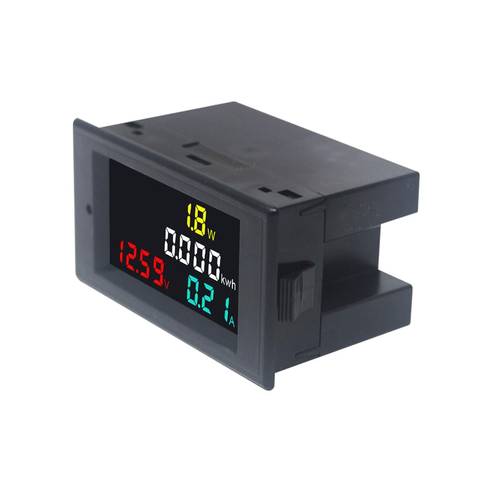 KETOTEK DC 7-20V 20A Voltmeter Ammeter, 4 in 1 Multimeter Panel Kwh Amp Watt Volt Meter, Digital DC Power Meter Current Meter Energy Monitor with Built-in Shunt
