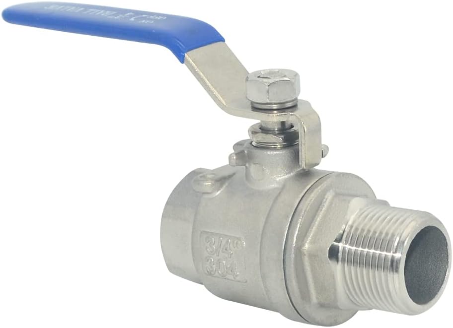 DAN SPEED 3/4 Inch Male x Female NPT Ball Valve S304 Stainless Steel,Full Port Heavy Duty for Water, Oil, and Gas,1000WOG (3/4 inch)