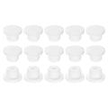 uxcell 15Pcs Silicone Hole Plug, Waterproof Round Rubber Stoppers Bottle Seal Plug Tube Pipe End Cap for 15mm/0.59" Hole for Bathtub Bottle, White