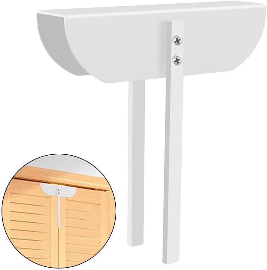 Bifold Door Lock Metal Baby Proof Cabinet Locks With Double-Sided Handle, Pet Proof For Folding Doors In Closets, Pantries, And Laundry Rooms