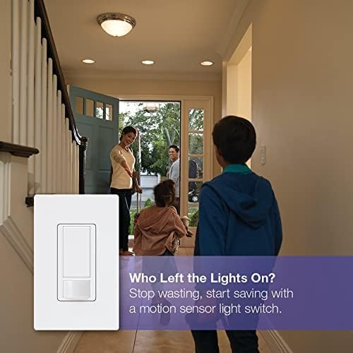 Lutron Maestro Motion Sensor Light Switch Indoor for Bathroom, Garage, Laundry Room, Closet, Occupancy Sensor Light Switch, Single-Pole, No Neutral, MS-OPS5M-BI