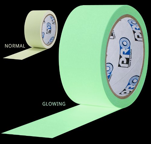 ProTapes Pro Glow Phosphorescent Vinyl Glow in the Dark Tape, 18 mils Thick, 5 yds Length x 1" Width (Pack of 24)