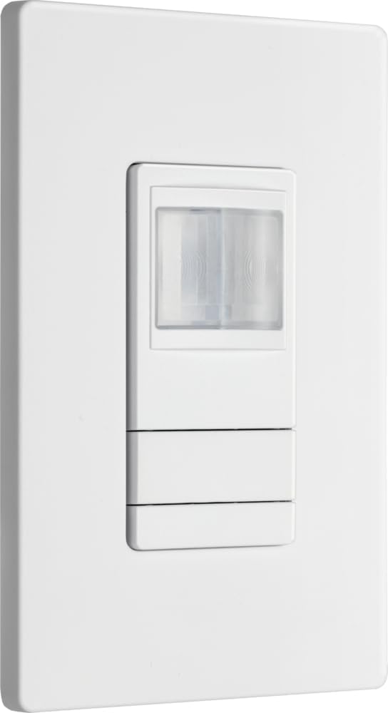 Lithonia Lighting SensorSwitch Wall Mount Motion Sensor Switch, Passive Infrared Wall Switch and Occupancy Sensor, WSXA Series, Single Relay, White (WSXA WH)