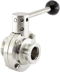 SHERICH KF40 Vacuum Butterfly Valve, Stainless Steel 304 Three-clamp Butterfly Valve with Handle and Silicone (KF40)