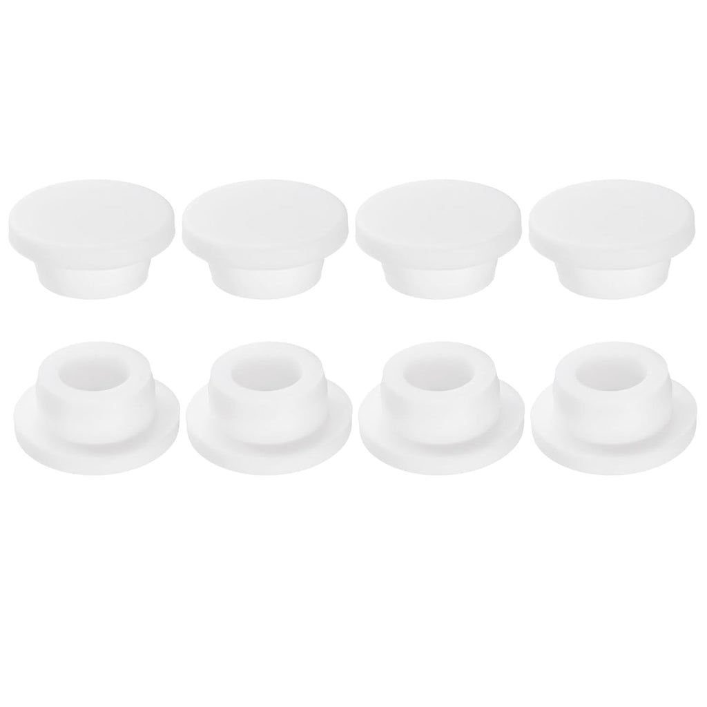 uxcell 8Pcs Silicone Hole Plug, Waterproof Round Rubber Stoppers Bottle Seal Plugs Tube Pipe End Caps for 24mm/0.94" Hole for Bathtub Bottle, White