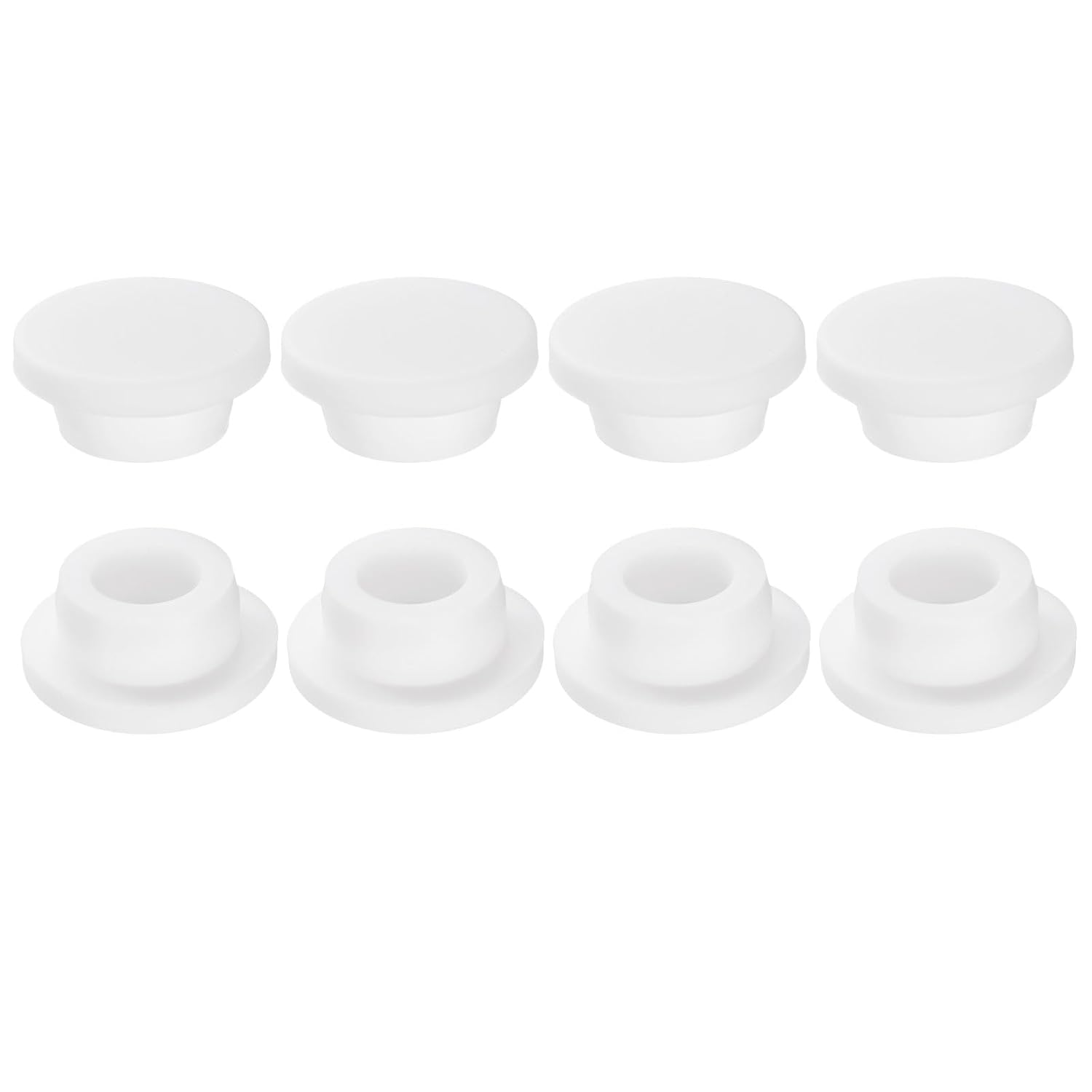 uxcell 8Pcs Silicone Hole Plug, Waterproof Round Rubber Stoppers Bottle Seal Plugs Tube Pipe End Caps for 24mm/0.94" Hole for Bathtub Bottle, White