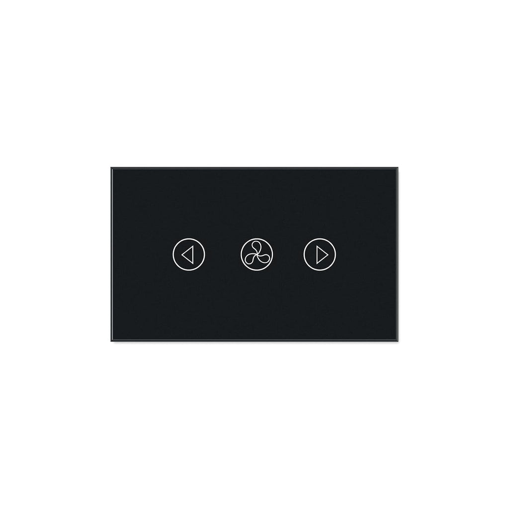 Smart Fan Switch Neutral Wire Required, 2.4GHz WiFi Dimmer Light Switch with Remote Voice Control, Tempered Glass Panel, Compatible with Alexa and Google Home, Black WiFi Fan