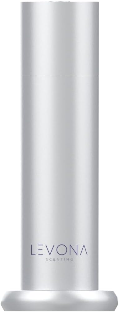 Levona Scent Waterless Diffuser - Essential Oil Aroma Smart Plug-in, Portable Scent Machine for Residential Space & Hotel, Covers 1000sqft - Acasa1000, Brushed Silver (With 120ml Oil & Cleaning Cloth)