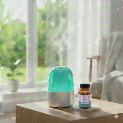 G’s Breeze Smart Diffuser with Refill – Bluetooth & Wi-Fi App Control, Gradient LED Lighting, Adjustable Scent Intensity, Low Noise, 24 Hour, Aromatherapy Diffuser for Home & Office - Green Apple