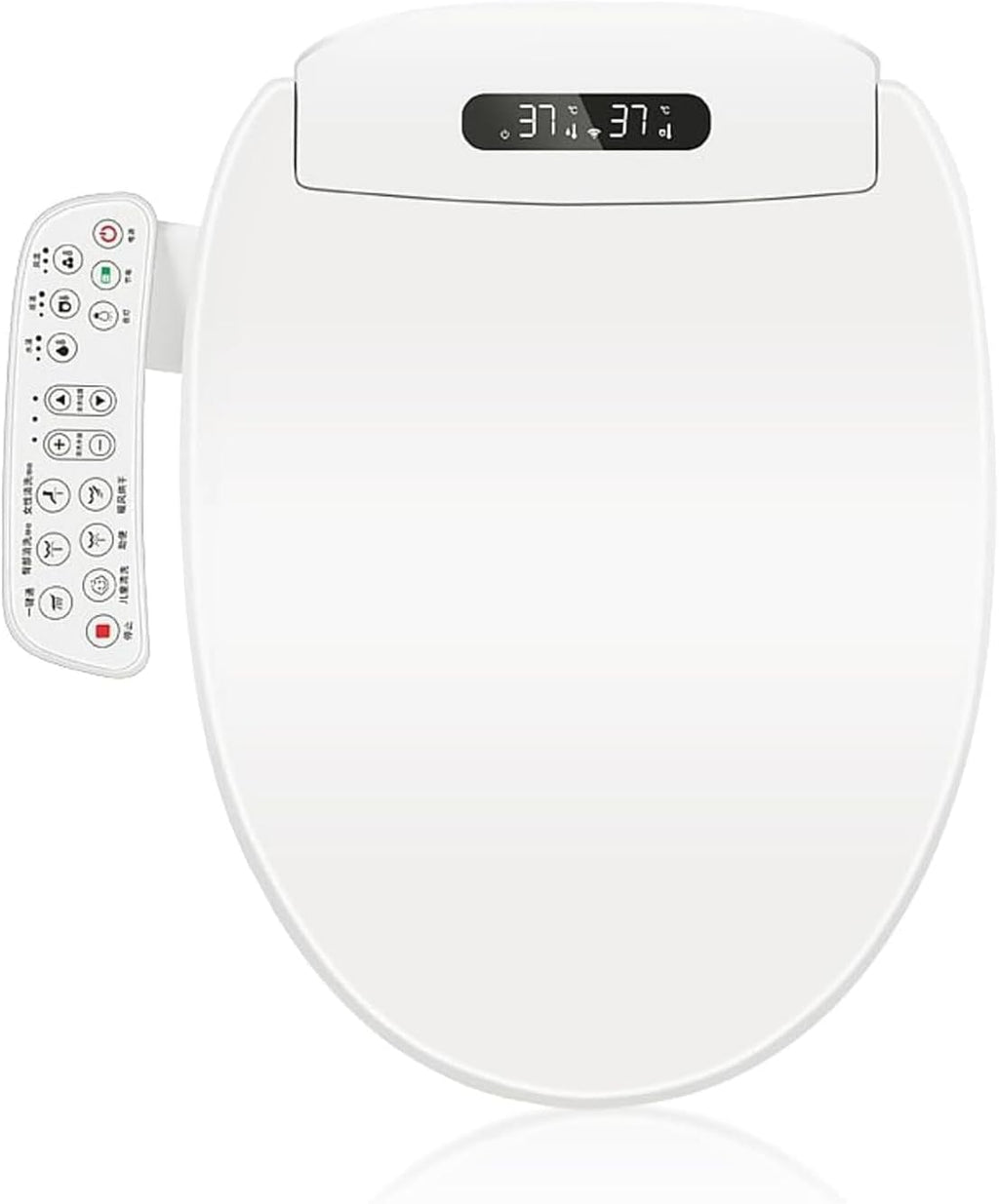 Electric Bidet Toilet Seat, Filtered & Unlimited Warm Water, 8 Modes Spa Wash, Warm Air Dryer, Heated Seat, Self-Clean Stainless Steel Nozzle, HD Night Light. 10-year warranty. (TB-26E,Elongated)