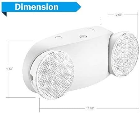 4 Pack White LED Emergency Lights with Battery Backup, Two Head Adjustable Emergency Lighting Fixtures-Fireproof Materials-Emergency Lighting Fixture/Emergency Light Home