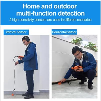 PQWT L7000 Underground Water Leak Detectors Indoor Outdoor Wall Water Pipe Detector Machine Multi Sensor Acoustic Pipeline Leakage Detection Kit Noise Reduction Headphone Smart Touchscreen Carry Case