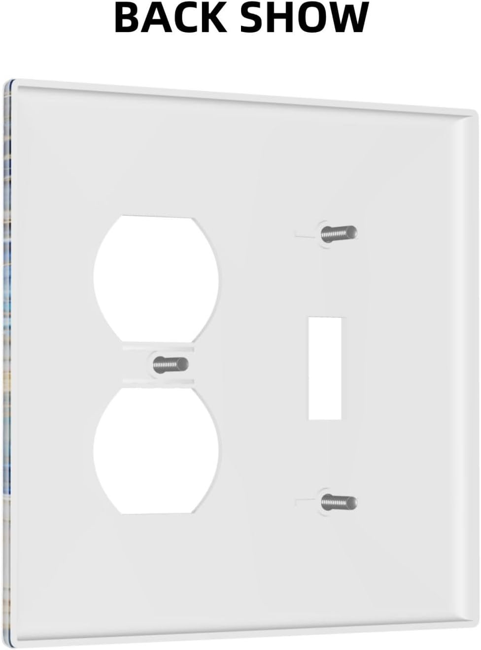 Decorative Outlet Covers Blue White Flower Gold Line Cloud 2 Gang Light Switch Cover Plate Single Toggle Duplex Wall Plates for Electrical Outlets Switch Plate Covers for Home Decor