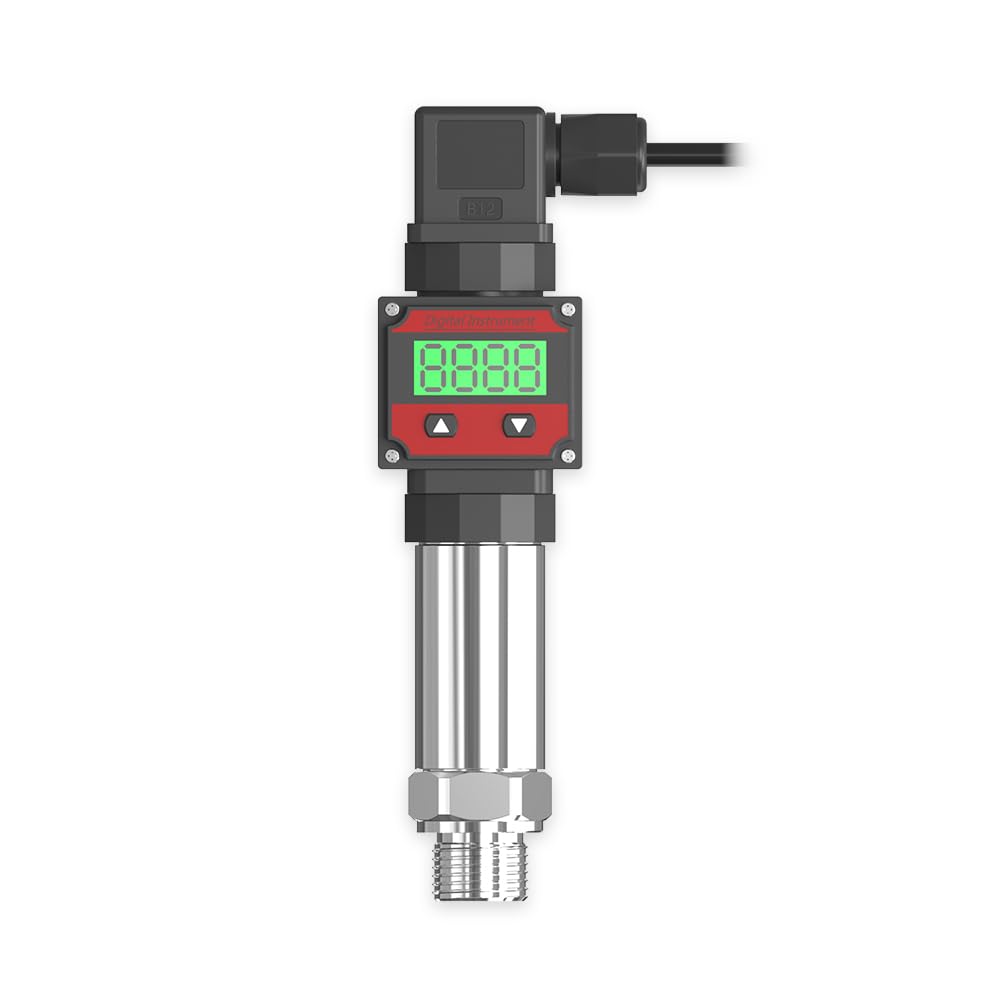 LEFOO Digital Pressure Transmitter 4-20mA Pressure Sensor Transducer with LCD Digital Display (Power Supply: 12-30VDC, Pressure Range: 0-435PSI)