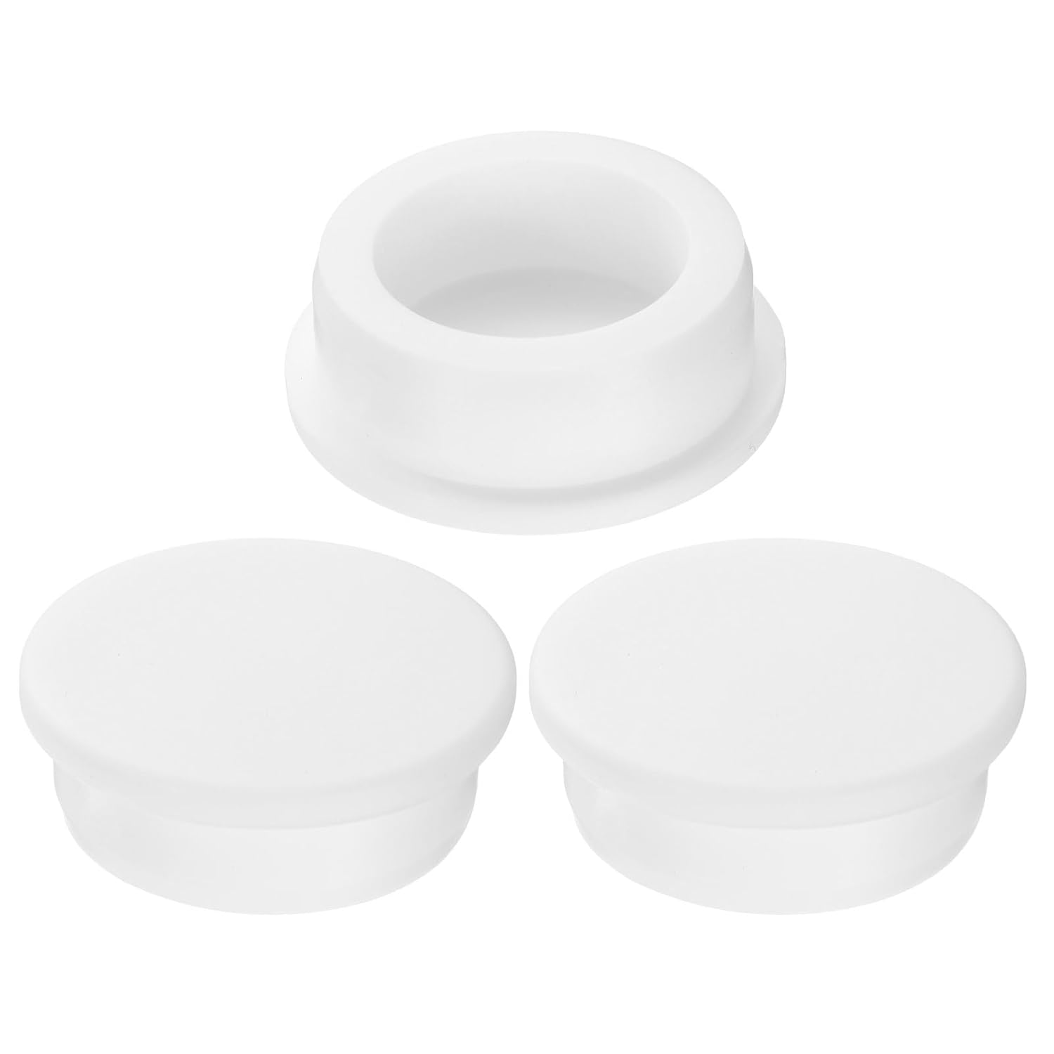 uxcell 3Pcs Silicone Hole Plug, Waterproof Round Rubber Stoppers Bottle Seal Plugs Tube Pipe End Caps for 40mm/1.57" Hole for Bathtub Bottle, White