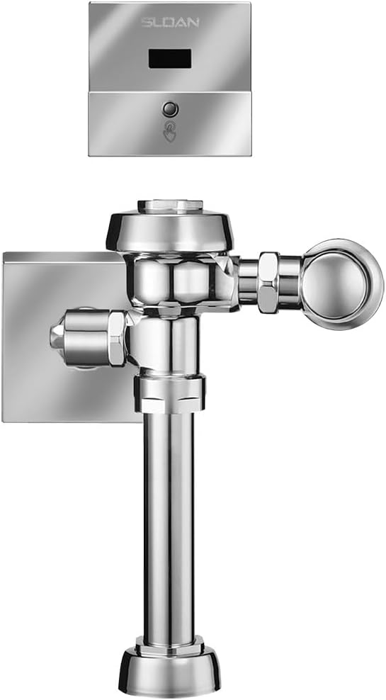 Sloan Royal 111 ESS Exposed Sensor Hardwired Water Closet Flushometer, 1.6 GPF Valve - Self-Adaptive Infrared Sensor w/Courtesy Flush Override Button, Single Flush, Fixture Top Spud, 3450047