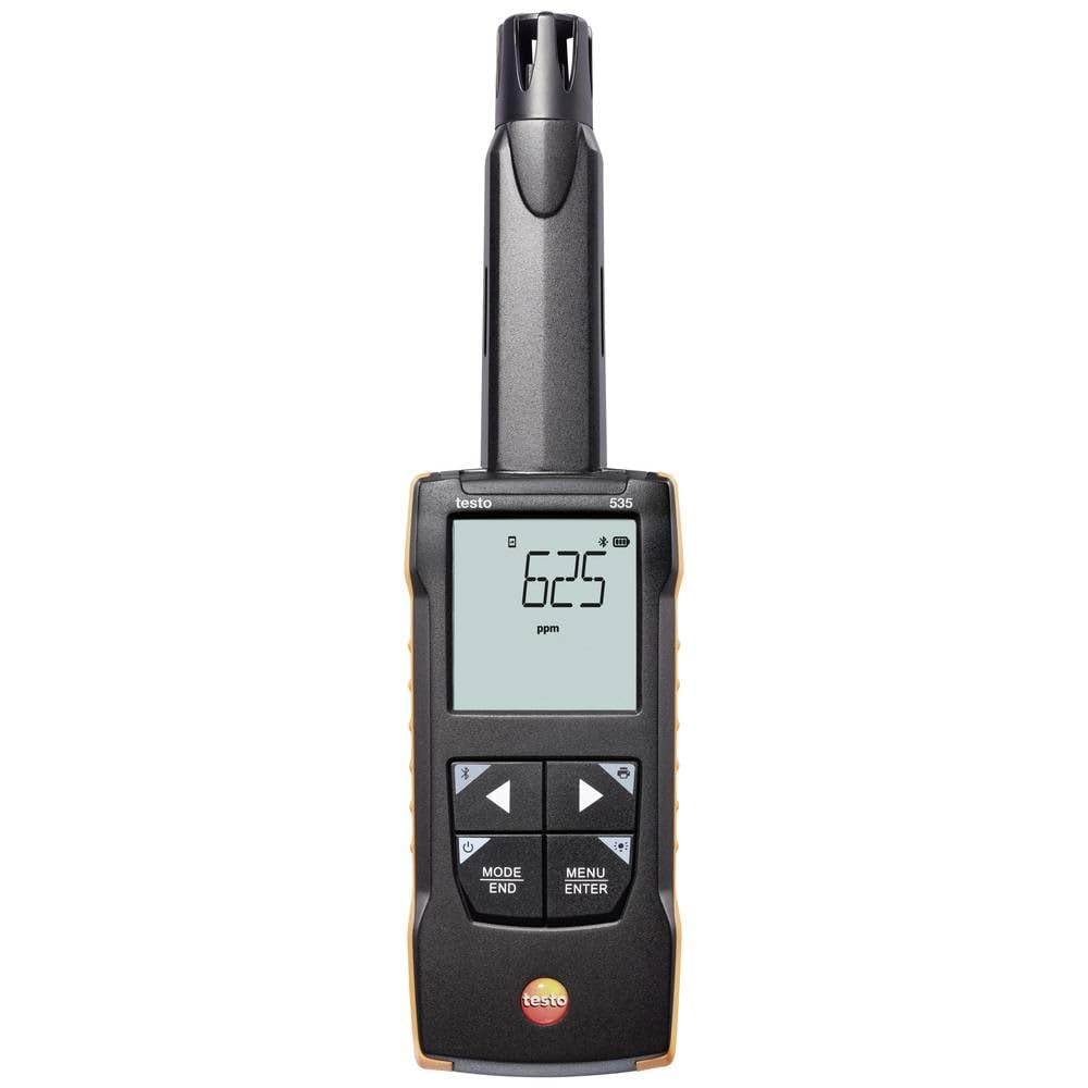 Testo 535 Digital CO2 Detector – Air Quality Monitor for Precise Carbon Dioxide Measurements up to 10000ppm – CO2 Monitor with Audible Alarms – Air Quality Tester with App Compatibility