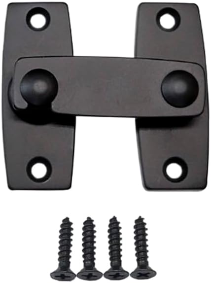 QCAA 2.5" x 2.65", Large, Heavy Forged Solid Brass Door Latch, 180 Degrees Flat Surface Mounting Door Latch Buckle for Doors & Windows, US10B ORB Oil-Rubbed Bronze, 1 Pack, Made in Taiwan