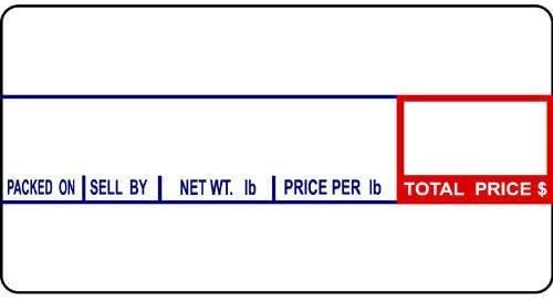 VisionTechShop LST-8000 Printing Scale Label, 58 x 30 mm, Non-UPC, 12 Rolls Per Case