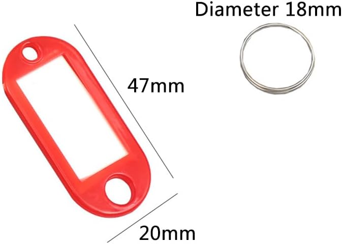 400 PCS Plastic Key Labels Tags, 10 Colors Key Ring Tags with Split Key Ring, Blank Name Tag, Clear Label Window Protective Films, Key ID Tags for Luggage.