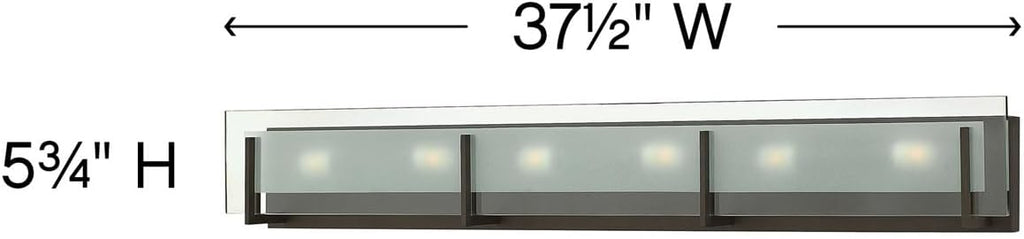 Hinkley Latitude Collection 37.5" Six Light 360W G9 Bathroom Vanity Fixture, Oil Rubbed Bronze