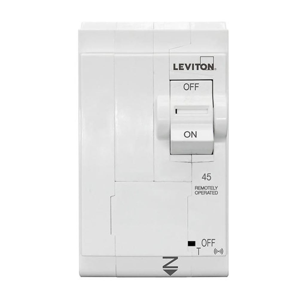 Leviton 2nd Gen Smart Circuit Breaker with Remote Control, Standard, 2-Pole 45 Amp, 120/240-Volt and 120/208-Volt, 10kA Interrupt Rating, LB245-ST