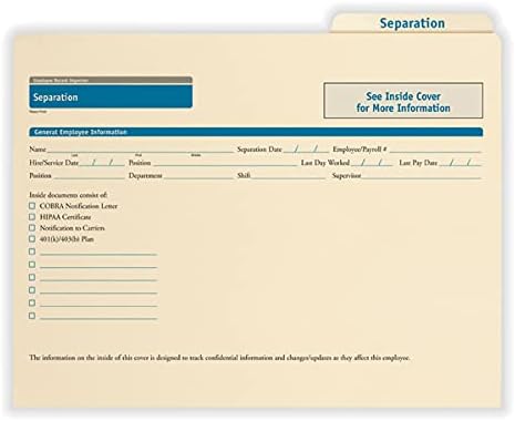 ComplyRight Separation Folder – 11.75” x 9.5” – HR & Employee Management – 25-Pack
