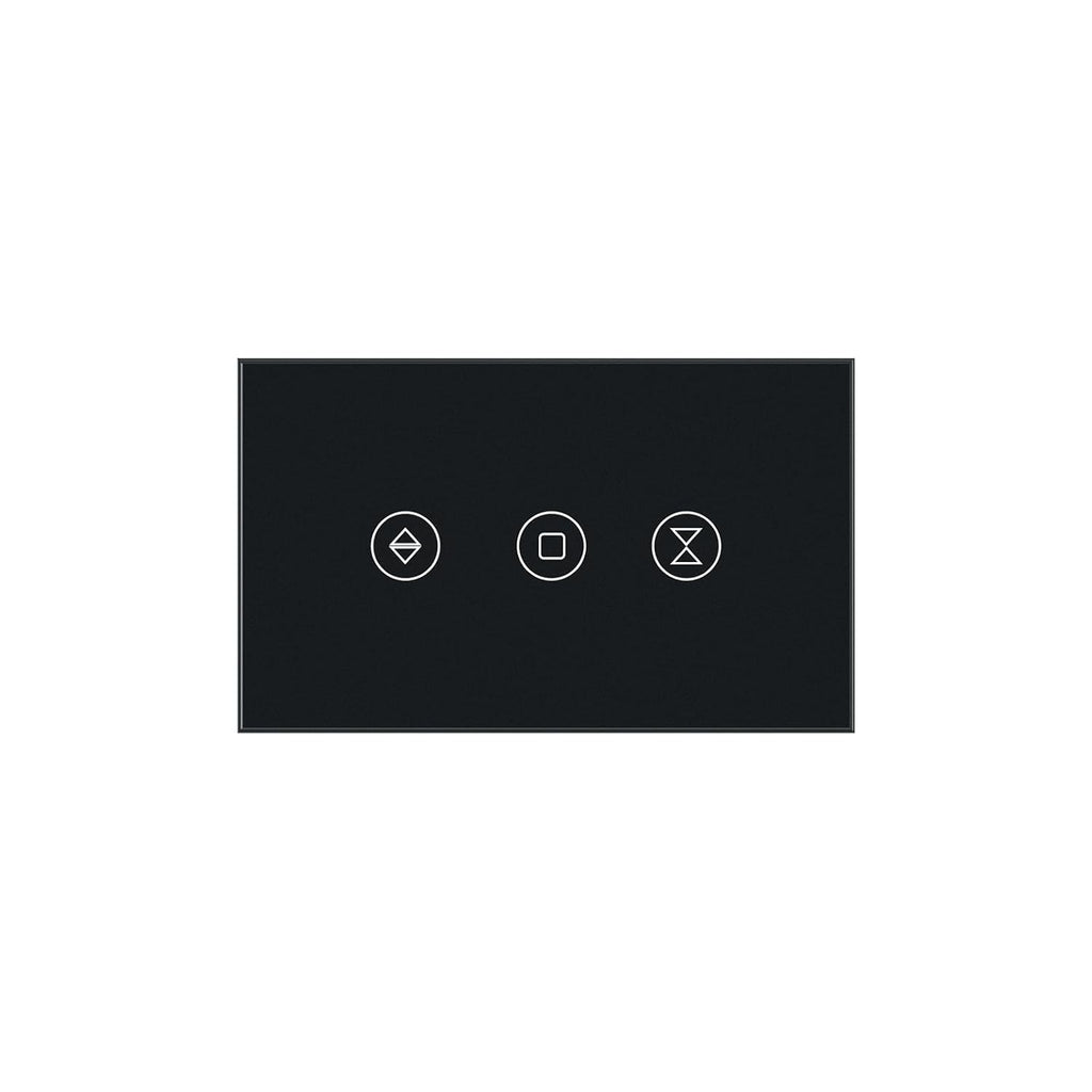 Smart Roller Shutter Switch 118X72X34MM Need Neutral Wire,2.4GHz WiFi Roller Shutter Switch, Tempered Glass Panel, Compatible with Alexa and Smart Life, Black WiFi-Roller Shutter