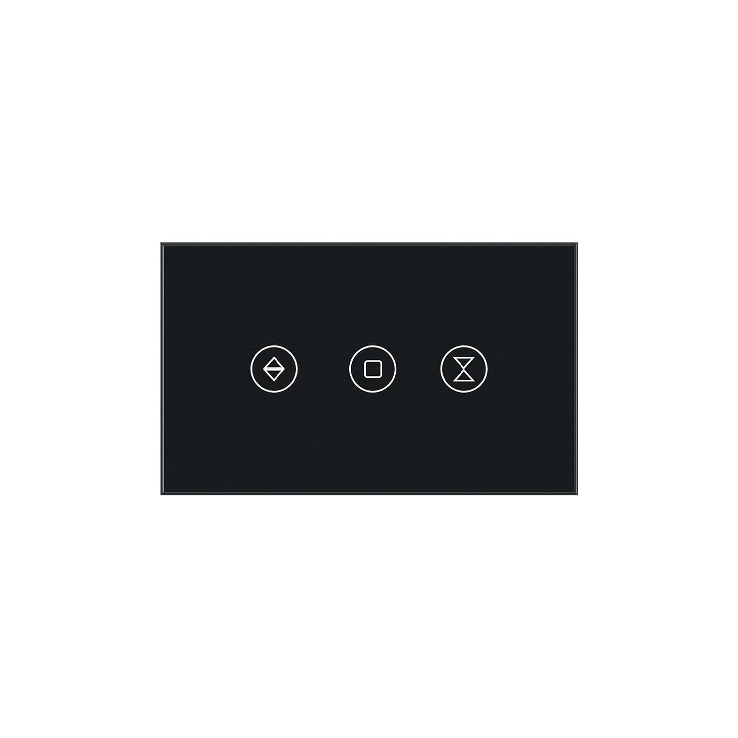 Smart Roller Shutter Switch 118X72X34MM Need Neutral Wire,2.4GHz WiFi Roller Shutter Switch, Tempered Glass Panel, Compatible with Alexa and Smart Life, Black WiFi-Roller Shutter