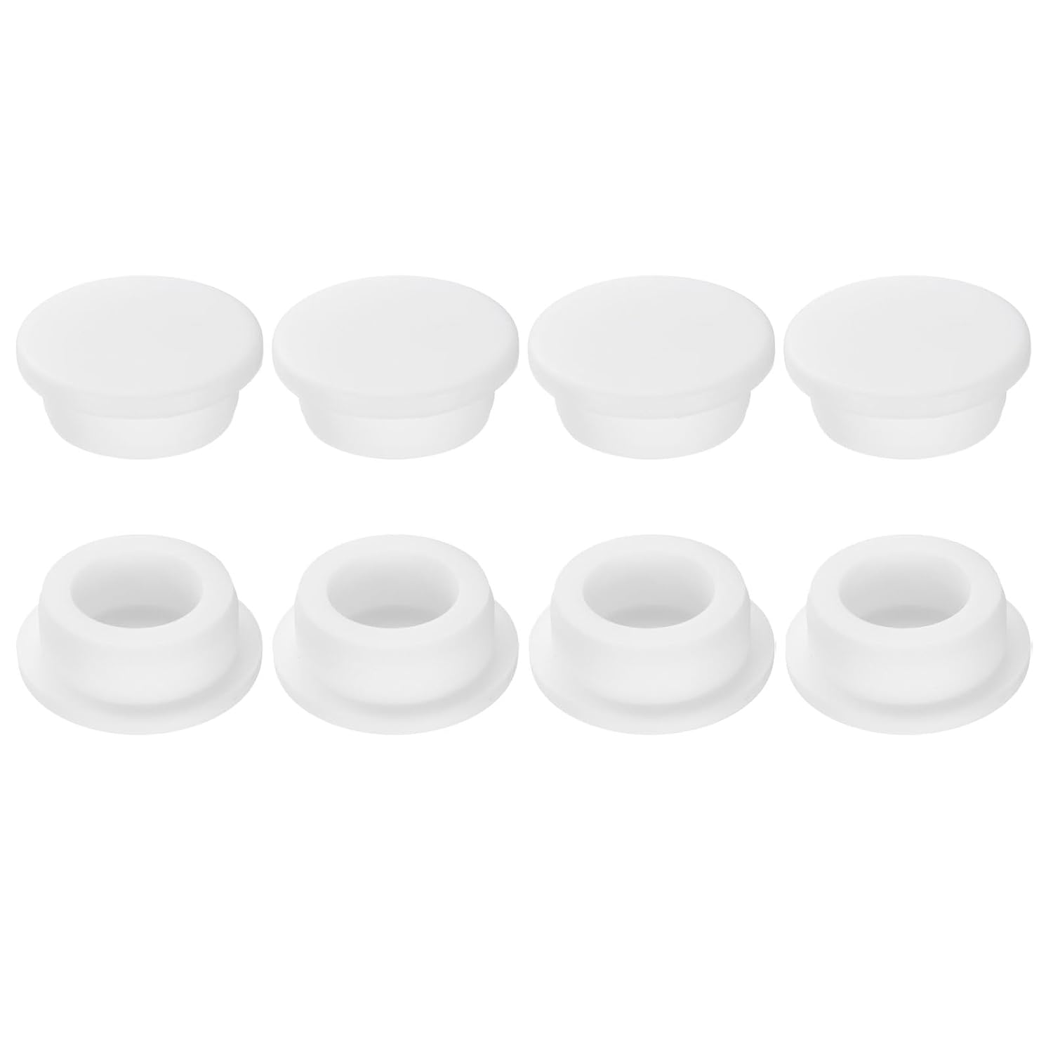 uxcell 8Pcs Silicone Hole Plug, Waterproof Round Rubber Stoppers Bottle Seal Plugs Tube Pipe End Caps for 28mm/1.1" Hole for Bathtub Bottle, White