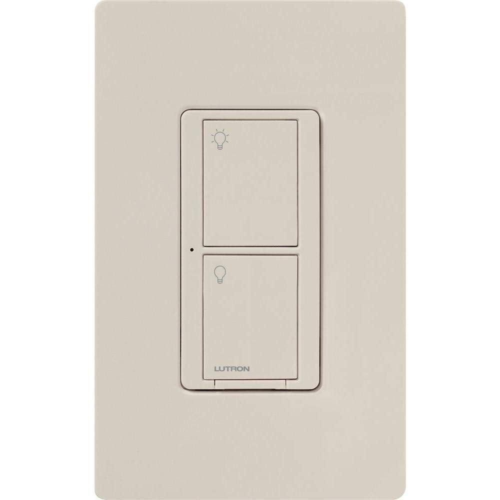 Lutron Caseta Original Smart Light Switch (Lutron Smart Hub Required), for Home, LED, and Fans, 6 Amp, Single-Pole/3-Way, Neutral Required, PD-6ANS-LA-2-Pack, Light Almond, 2 Pack