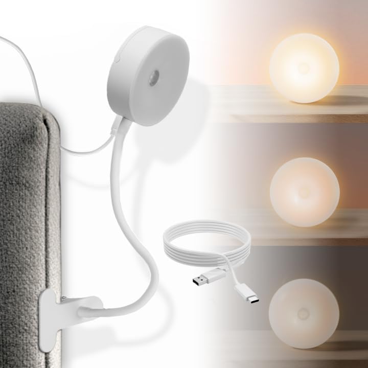 Clipable Sunrise Alarm Clock for Heavy Sleepers, Adjustable Sunlight Wake-Up Light with Music & White Noise, Gentle Gradual Brightening Lamp for Kids & Adults, for Bedroom, Travel or Dorm