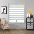 Motorized Blinds with Remote, Cordless Automatic Zebra Shades, Smart Blind for Windows, White, 48 x 72