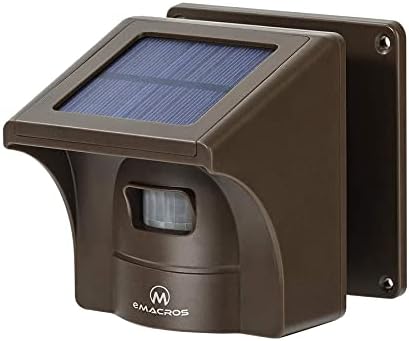 eMACROS Solar Wireless Driveway Alarm — 1/2 Mile Long Range Motion Sensor for Long Driveways, Homes & Large Properties, Outdoor Weatherproof Security Alert System (Single Sensor)