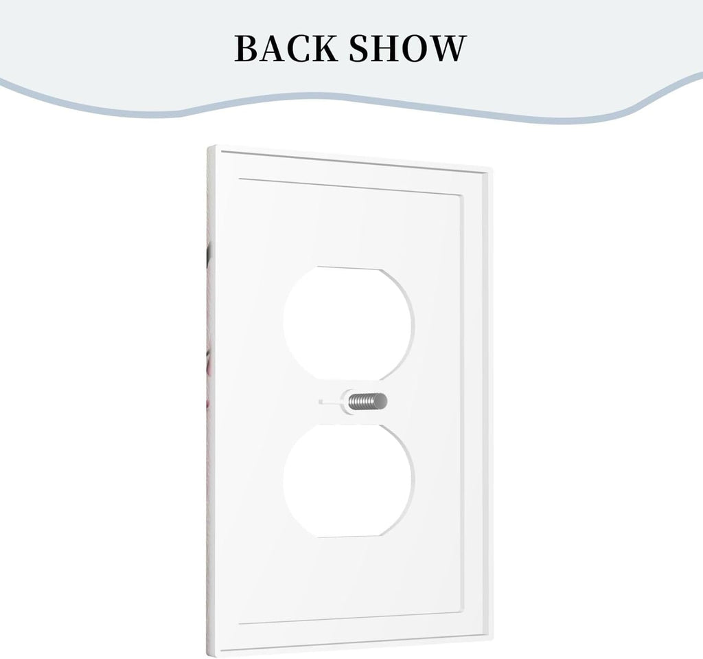 Branch with Pink Flowers Light Switch Cover 1 Gang Outlet Plate Single Duplex Wall Plate Covers Decorative Switchplate Covers Electrical Faceplate for Home Decor