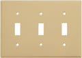 ENERLITES Toggle Light Switch Wall Plate, Gloss Finish, Midway Size 3-Gang 4.88" x 6.77", Unbreakable Polycarbonate Thermoplastic, UL Listed, 8813M-I, Ivory